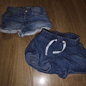 Cat & Jack Blue Denim Shorts Duo